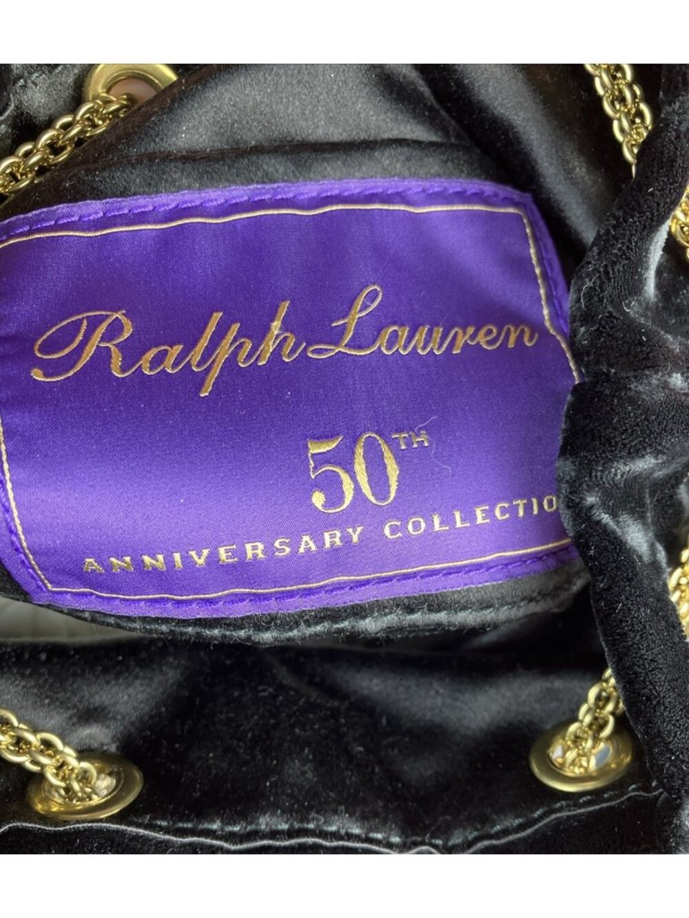 Rare Limited Ed Ralph Lauren 50th Anniversary Velvet Bullion Evening Pouch Bag - Picture 7 of 8